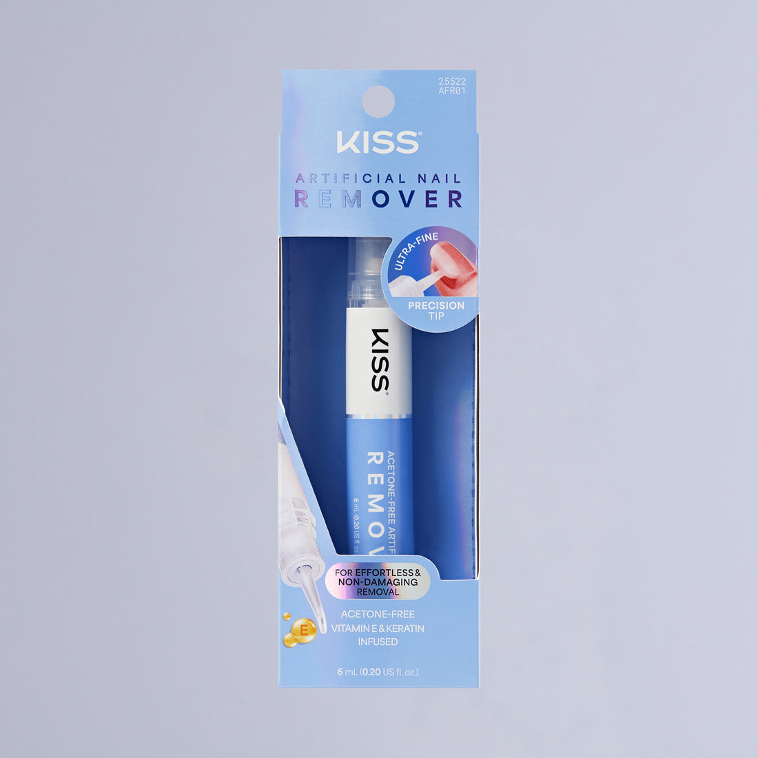 Kiss Acetone-Free Artificial Nail Remover Pen | Fake Nail Remover, Press-On Remover, Precision Tip for Gentle Removal, Non-Damaging, Vitamin E &amp; Keratin Infused, 0.2 fl. oz.