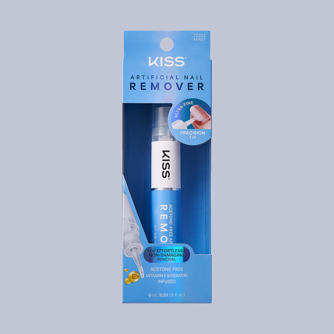 Kiss Acetone-Free Artificial Nail Remover Pen | Fake Nail Remover, Press-On Remover, Precision Tip for Gentle Removal, Non-Damaging, Vitamin E &amp; Keratin Infused, 0.2 fl. oz.