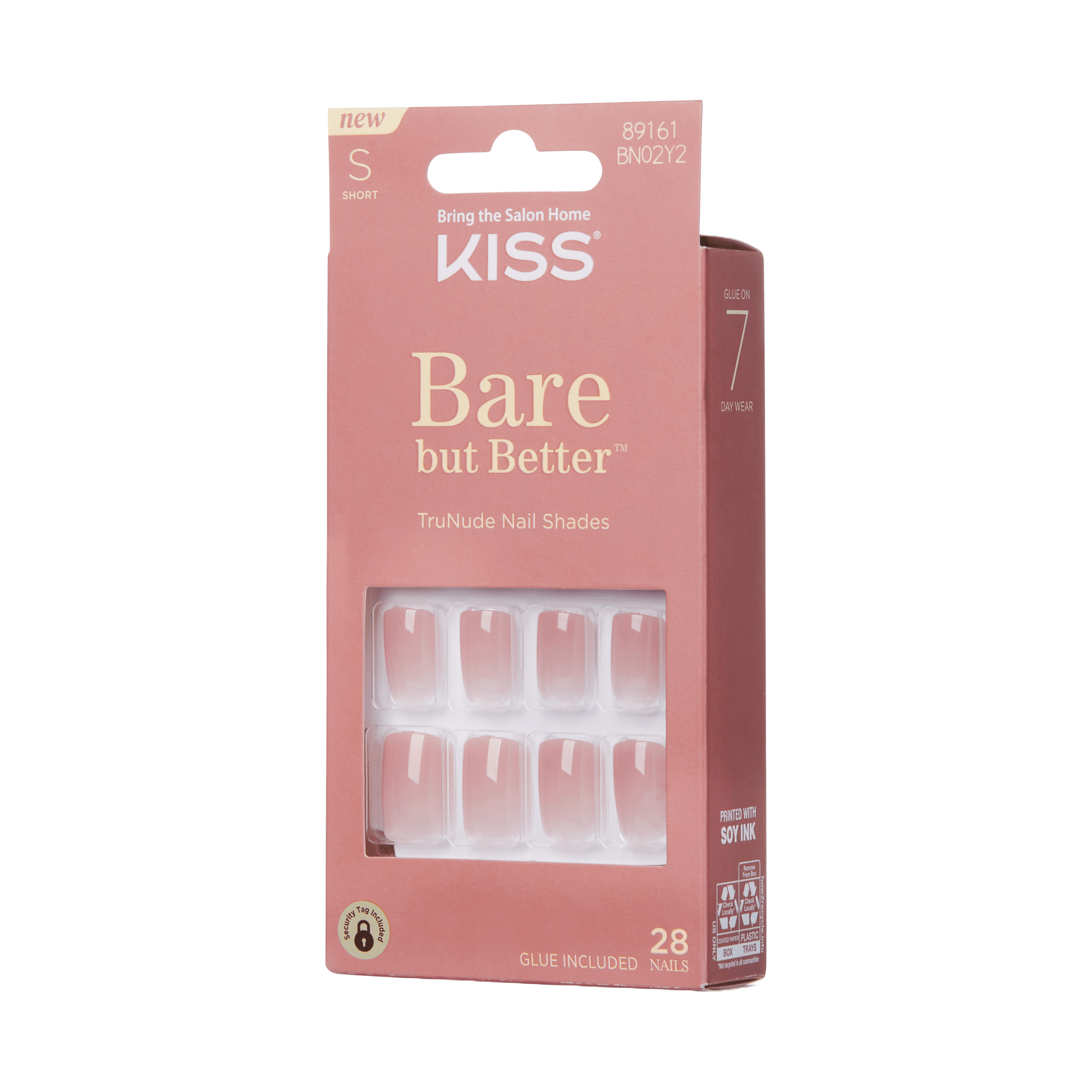 KISS Bare but Better Press On Glue Nails - Nude Beach