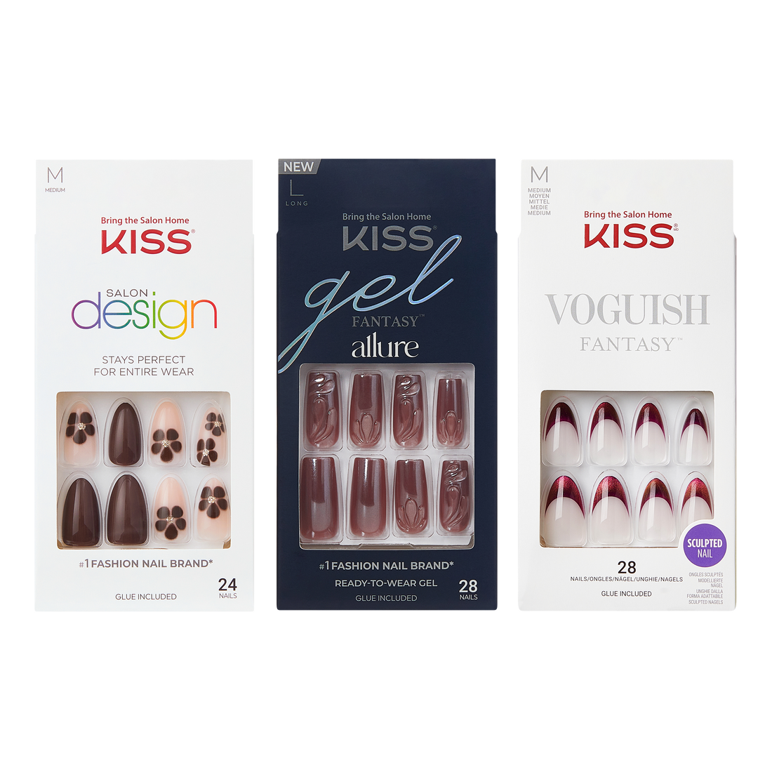 KISS Press On Glue Nails Fall Bundle - Autumn Essentials