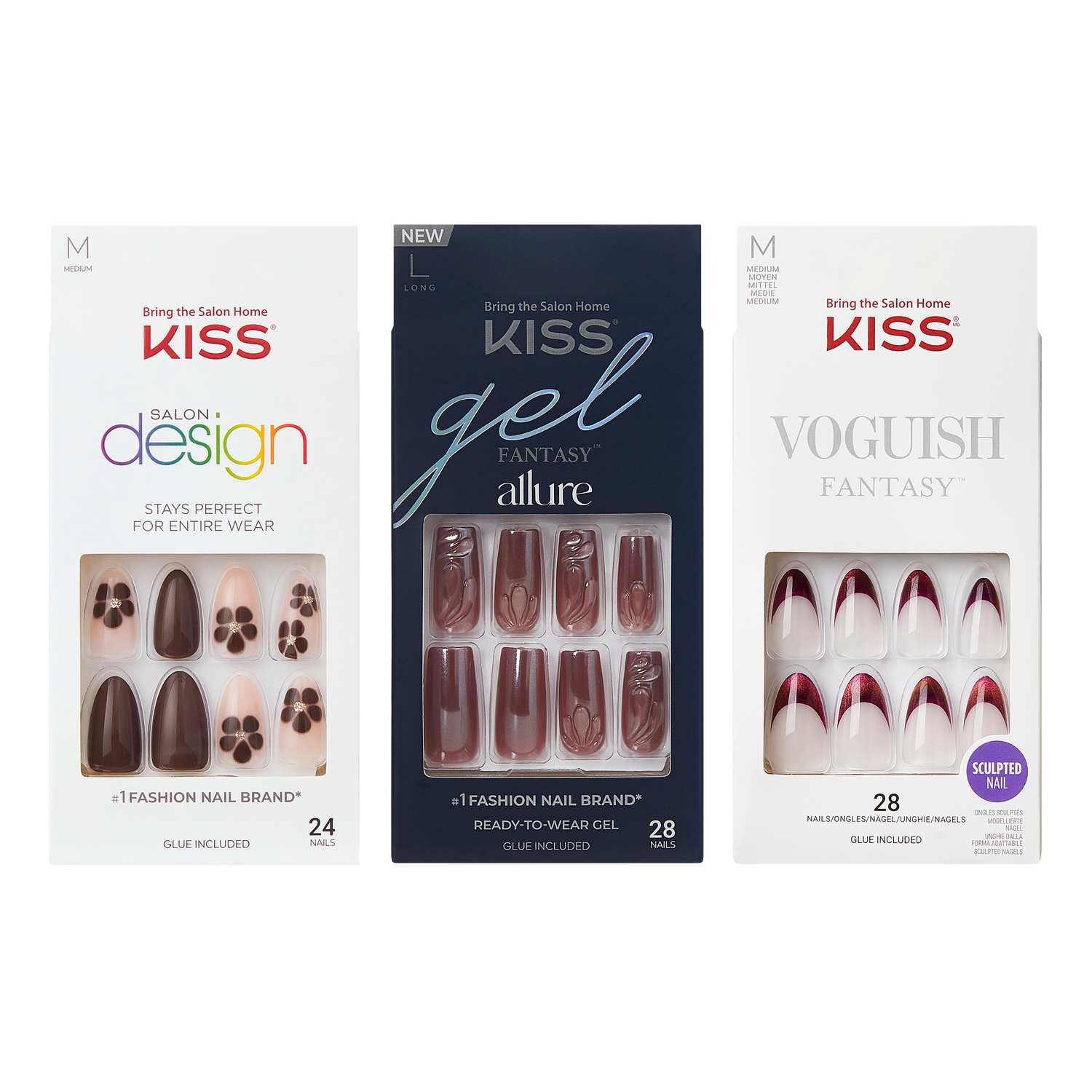 KISS Press On Glue Nails Fall Bundle - Autumn Essentials