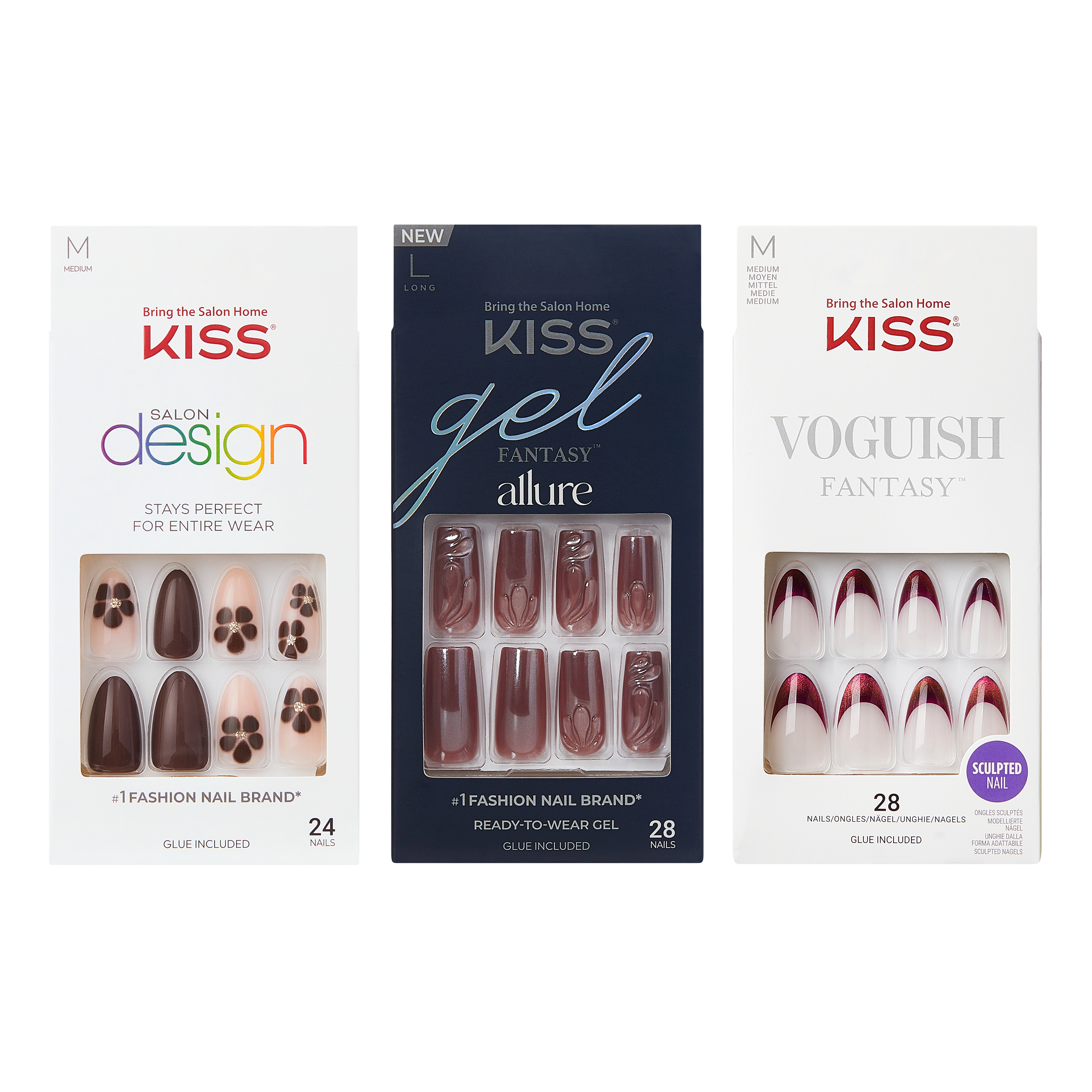 KISS Press On Glue Nails Fall Bundle - Autumn Essentials