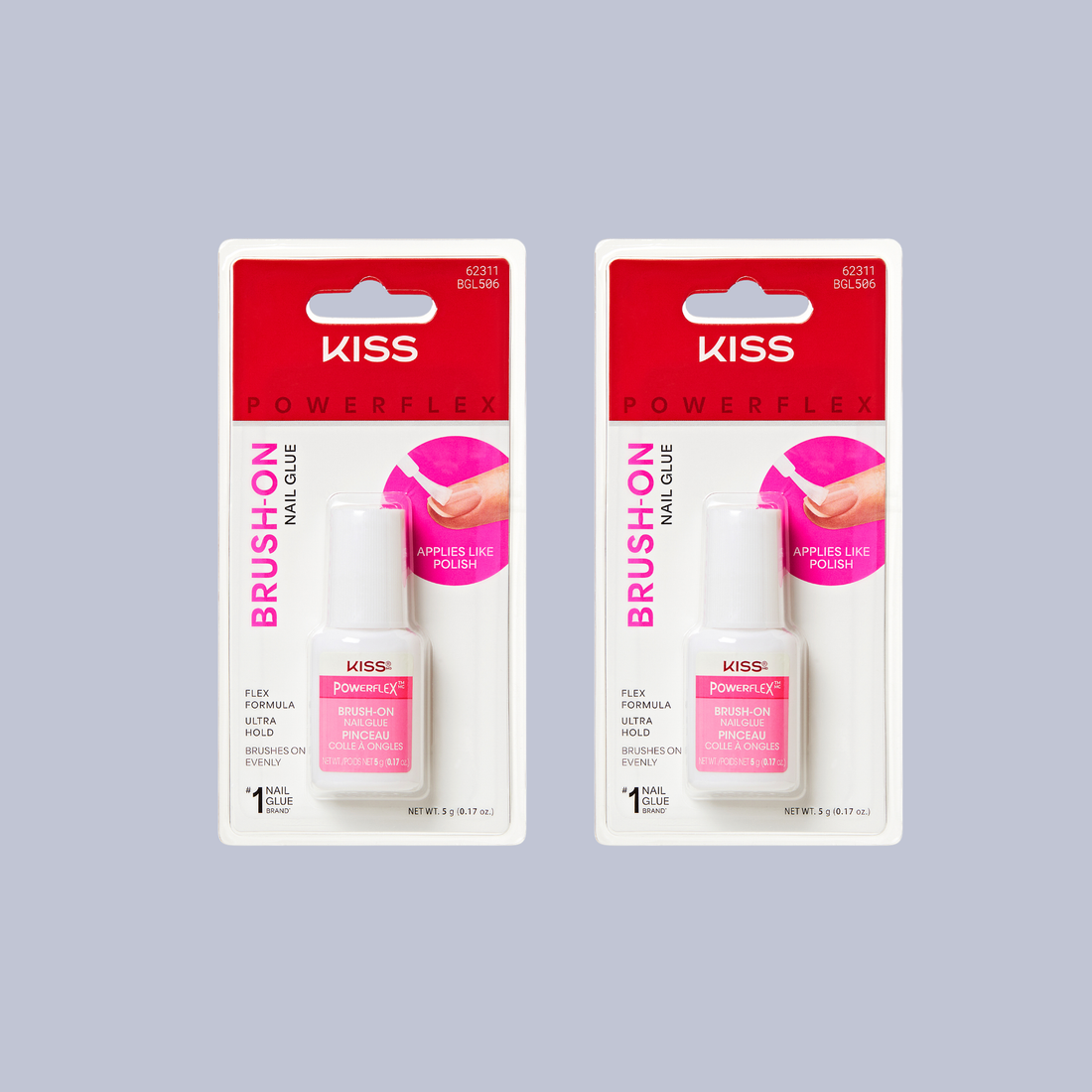 KISS PowerFlex Brush-On Nail Glue 2-Pack