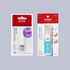 Two Kiss nail care products on a gray background