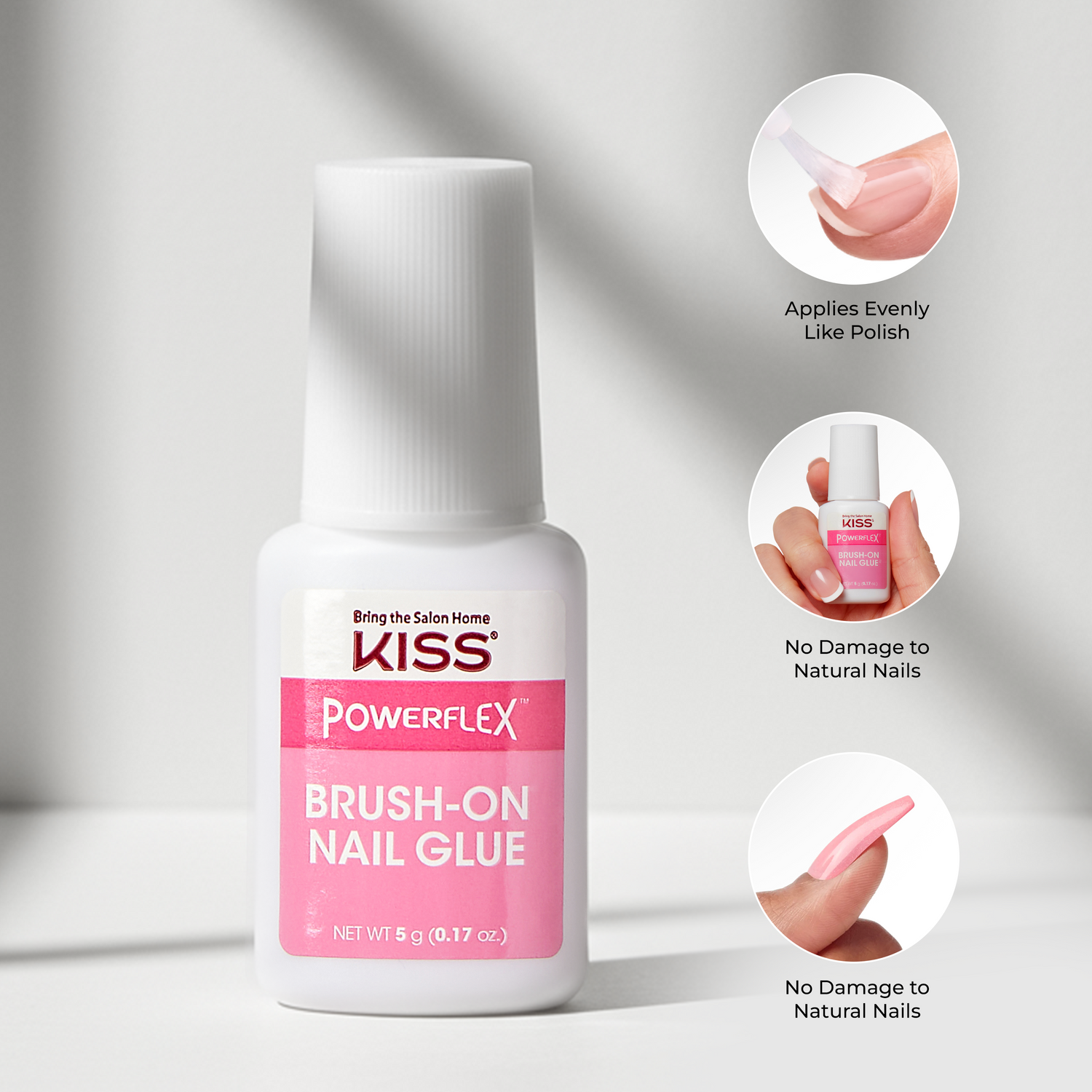 KISS PowerFlex Brush-On Nail Glue 3-Pack