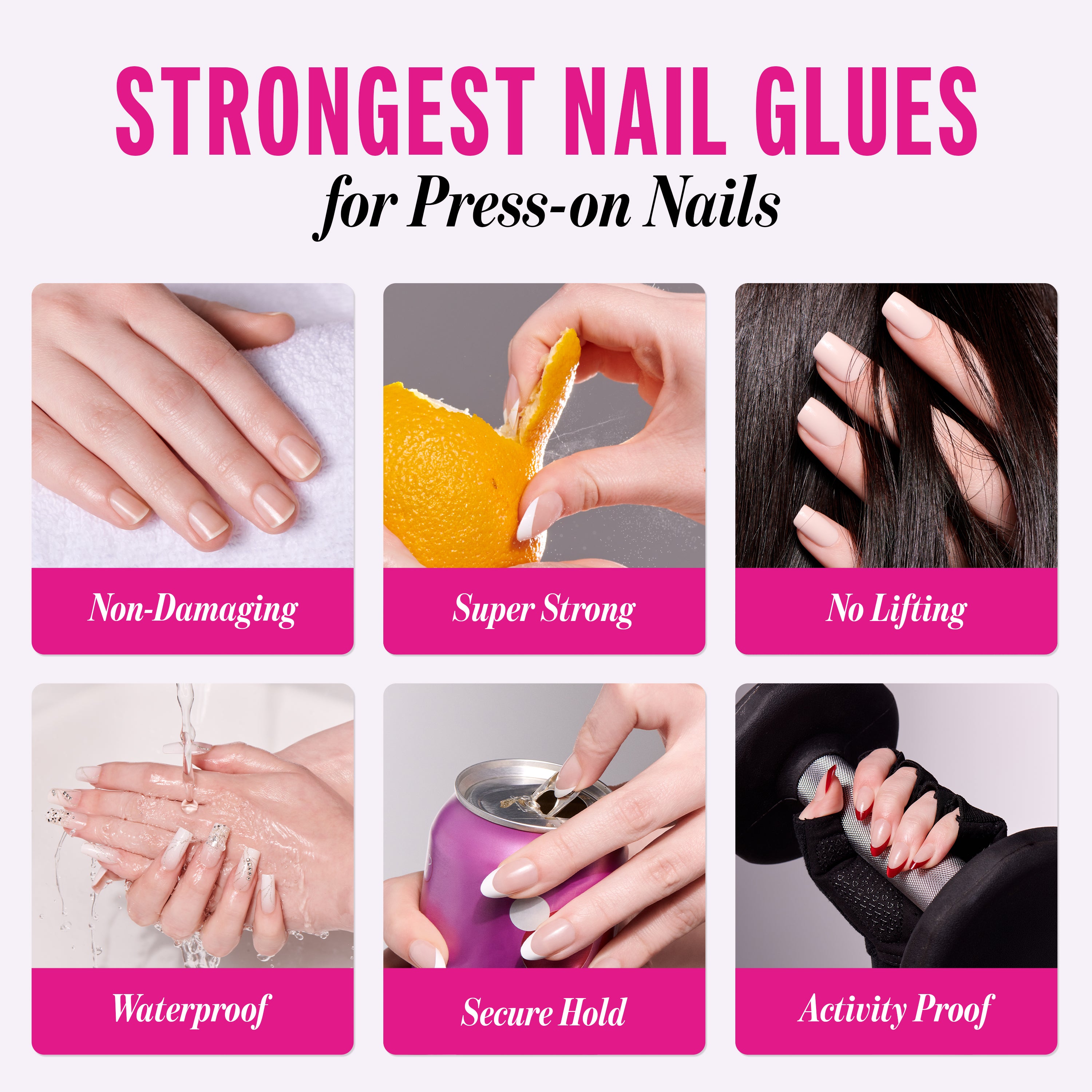 Kiss Press On Glue Nail Tool Bundle - PowerFlex Brush-On Glue + Glue OFF Remover