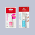 Kiss nail glue and remover packaging on a gray background