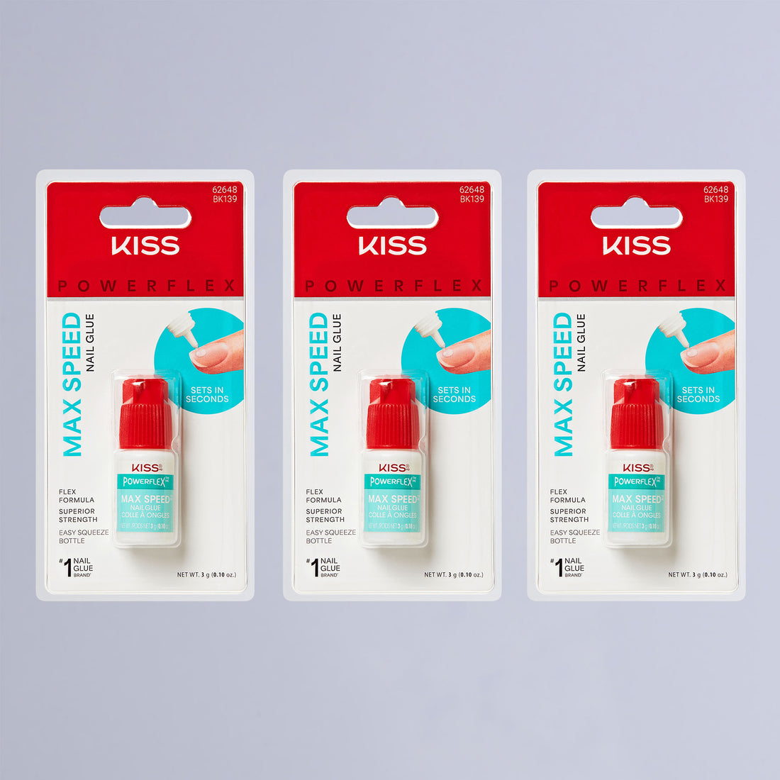 KISS PowerFlex Maximum Speed Nail Glue 3-Pack