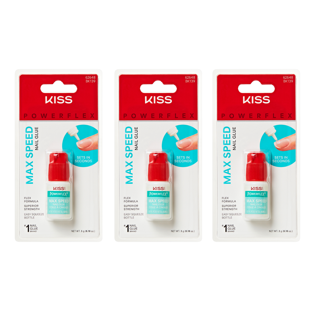 KISS PowerFlex Maximum Speed Nail Glue 3-Pack