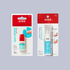 Two Kiss nail care products on a gray background