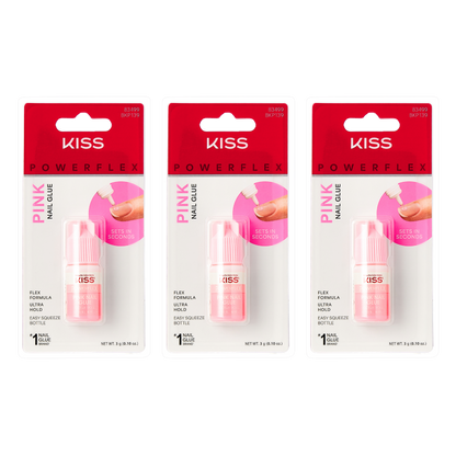 KISS PowerFlex Pink Nail Glue 3- Pack