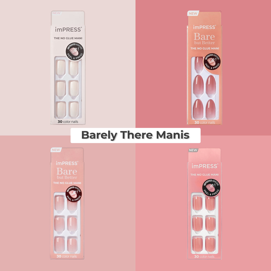 imPRESS Press On Nails Bundle - Barely There Manis