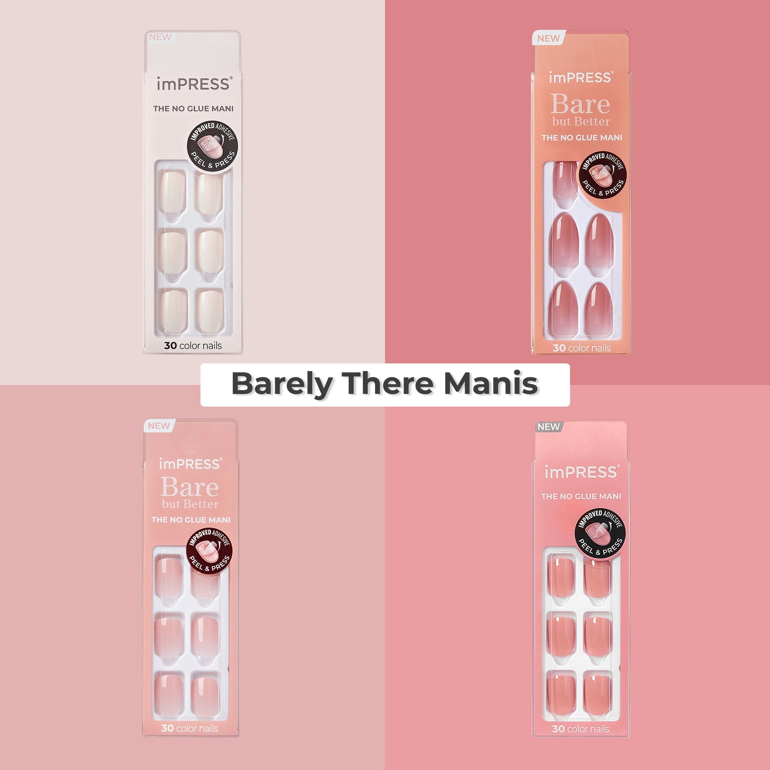 imPRESS Press On Nails Bundle - Barely There Manis