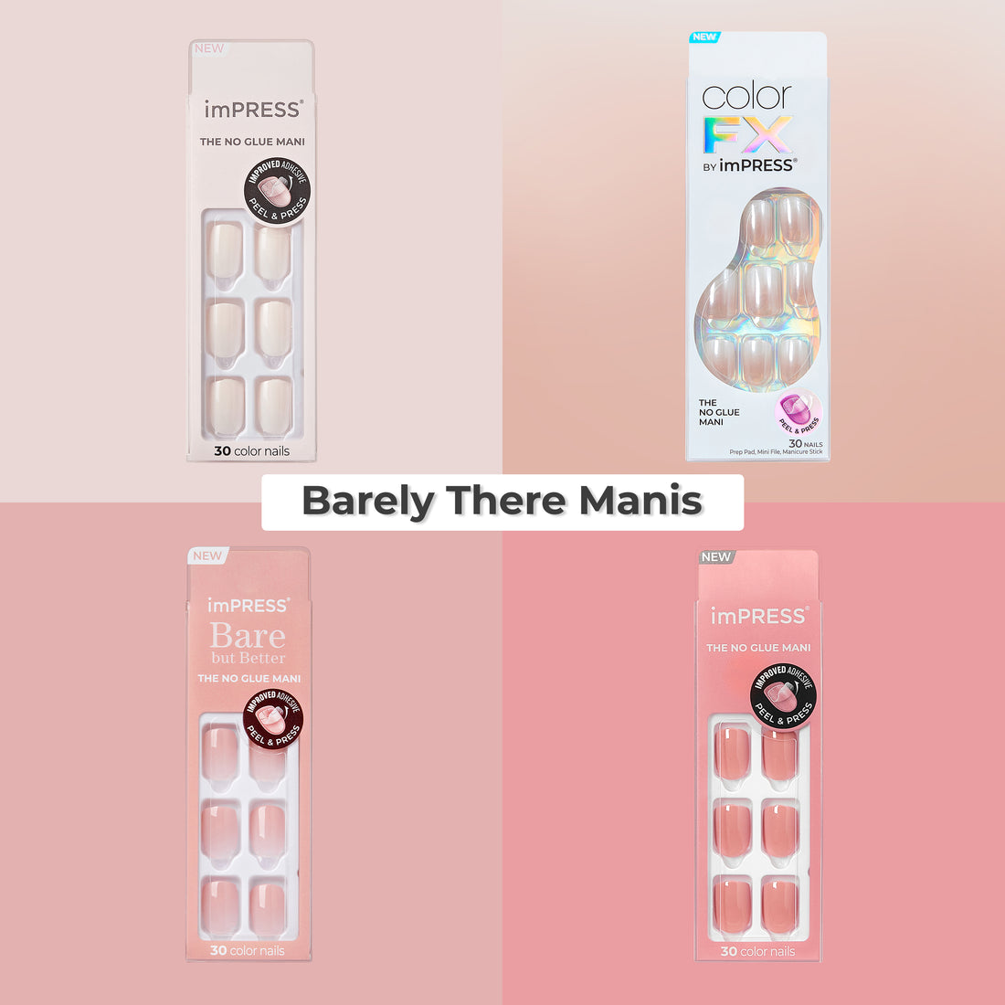 Impress Press On Nails Bundle - Barely There Manis