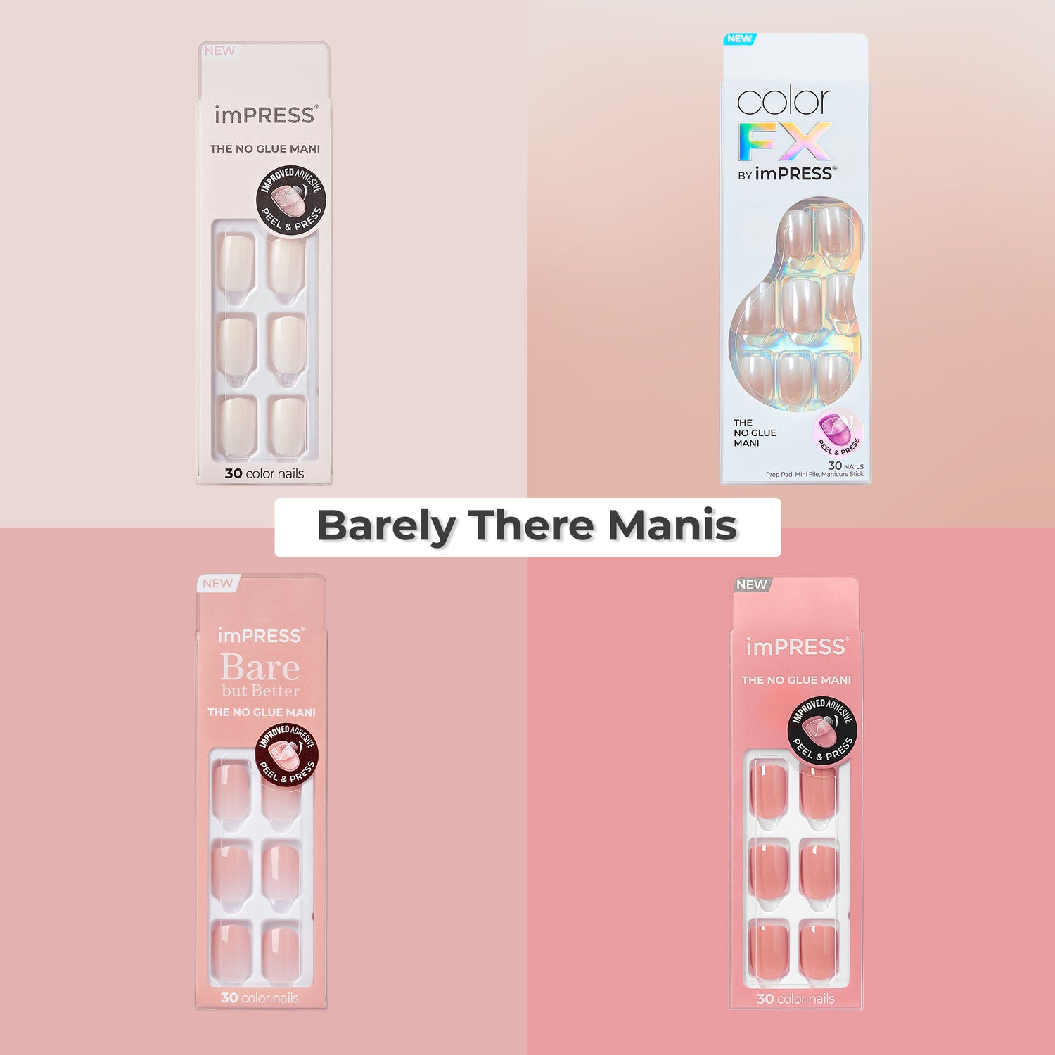 Impress Press On Nails Bundle - Barely There Manis