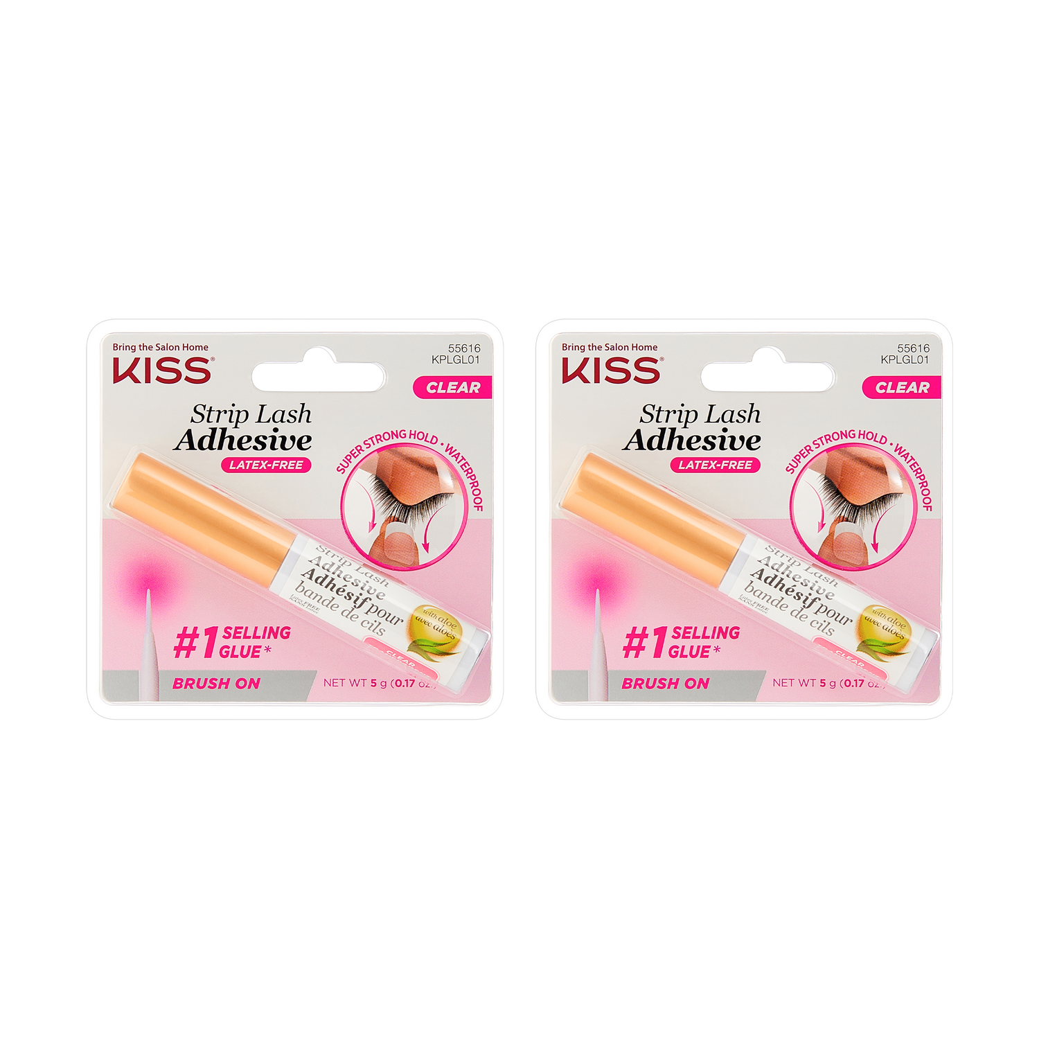 Kiss Strip Eyelash Adhesive Clear - 2-Pack