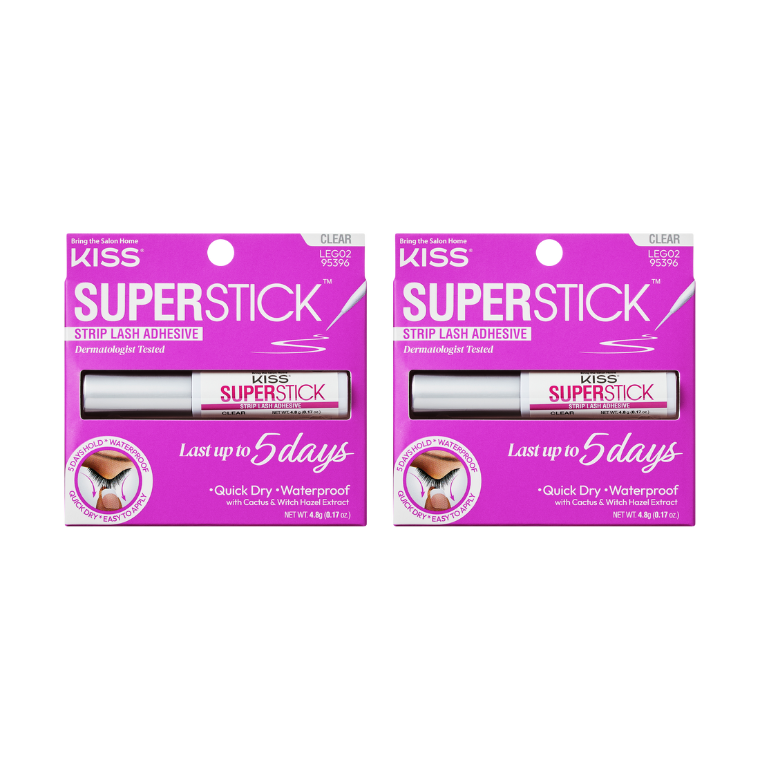 Kiss SuperStick Strip Lash Adhesive - Clear 2-Pack