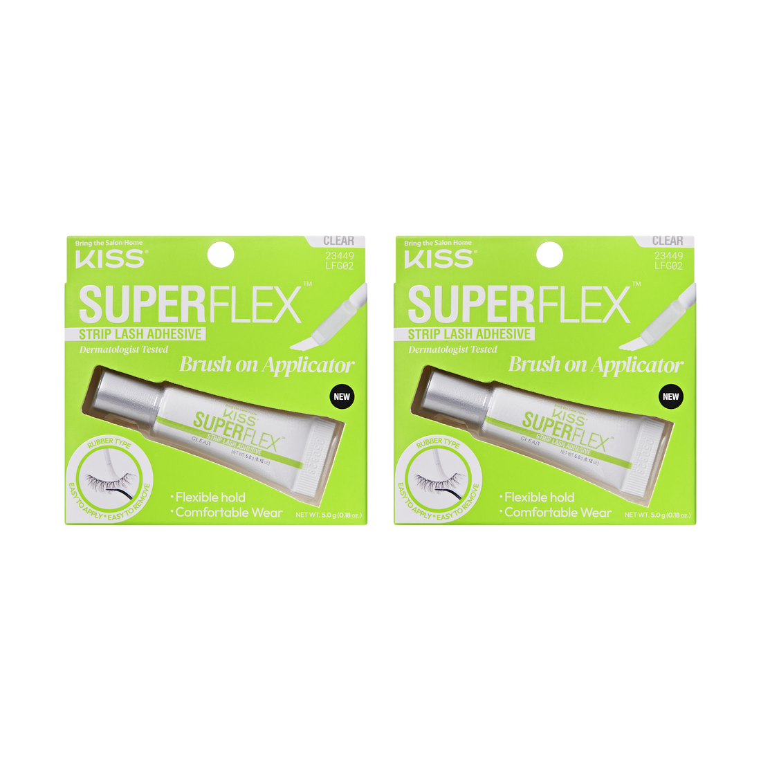 Kiss Super Flex Latex Strip Lash Adhesive - Clear 2- Pack