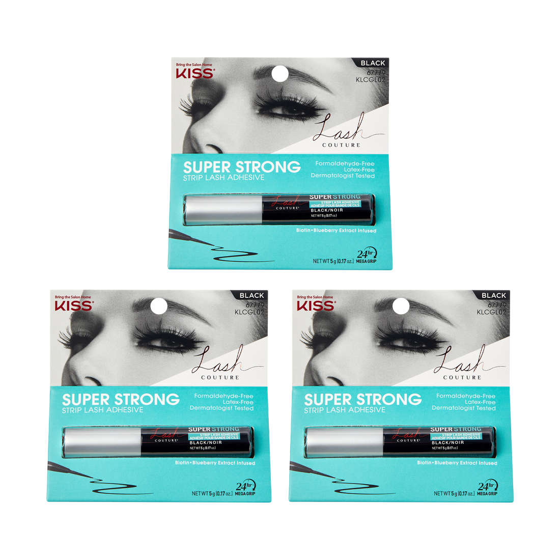 Kiss Lash Couture Strip Lash Adhesive – Black 3-Pack
