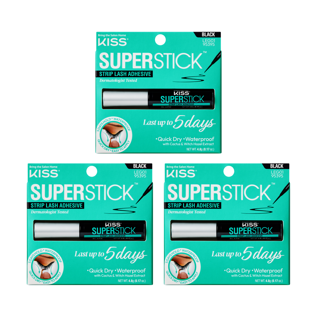 Kiss SuperStick Strip Lash Adhesive - Black 3-Pack