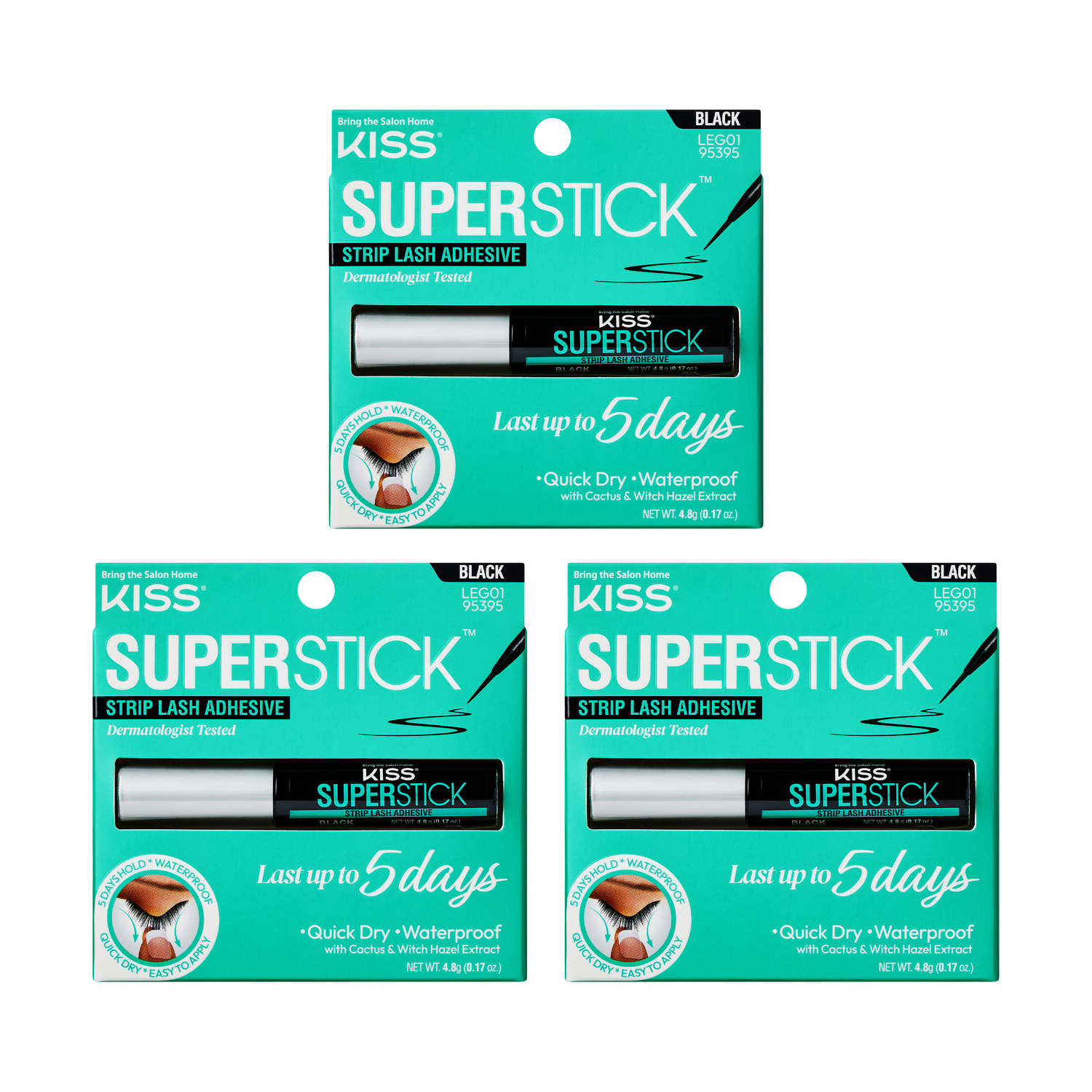 Kiss SuperStick Strip Lash Adhesive - Black 3-Pack