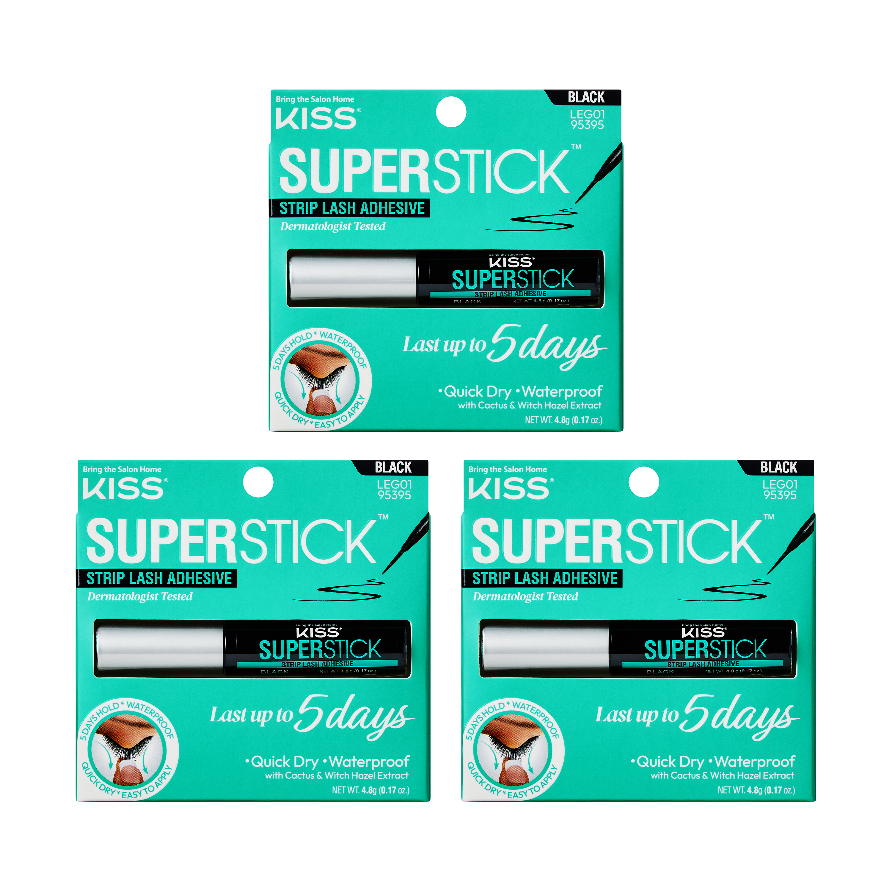Kiss SuperStick Strip Lash Adhesive - Black 3-Pack