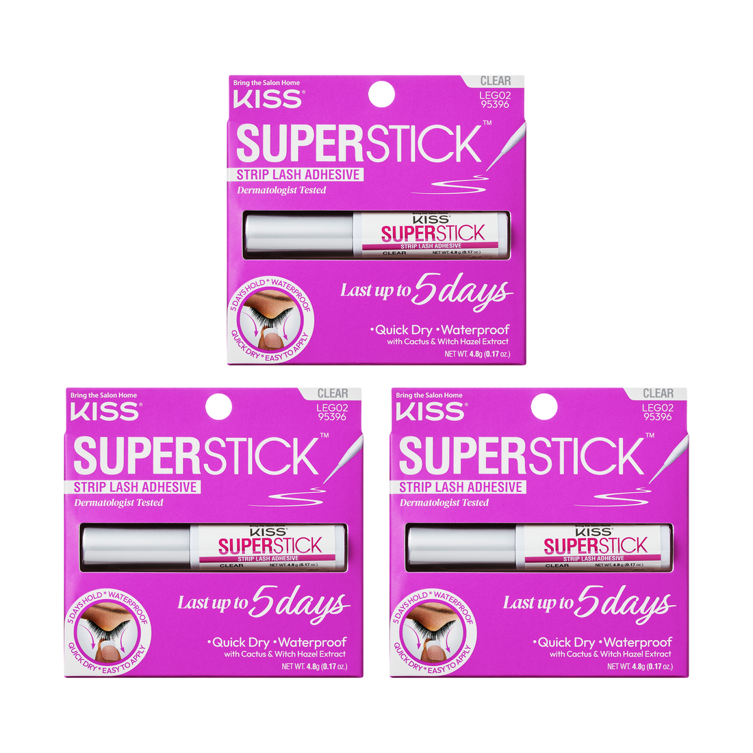 Kiss SuperStick Strip Lash Adhesive - Clear 3-Pack