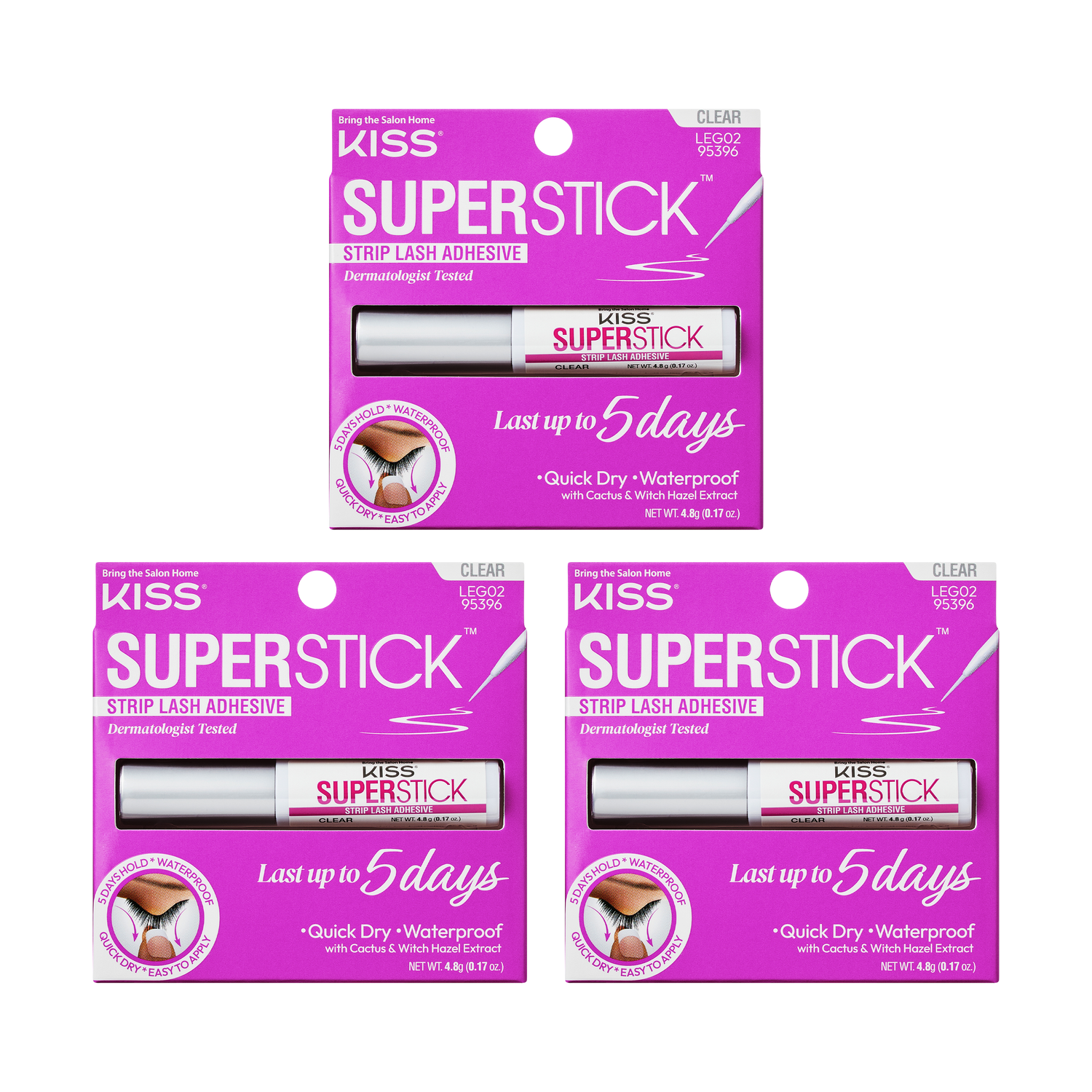 Kiss SuperStick Strip Lash Adhesive - Clear 3-Pack