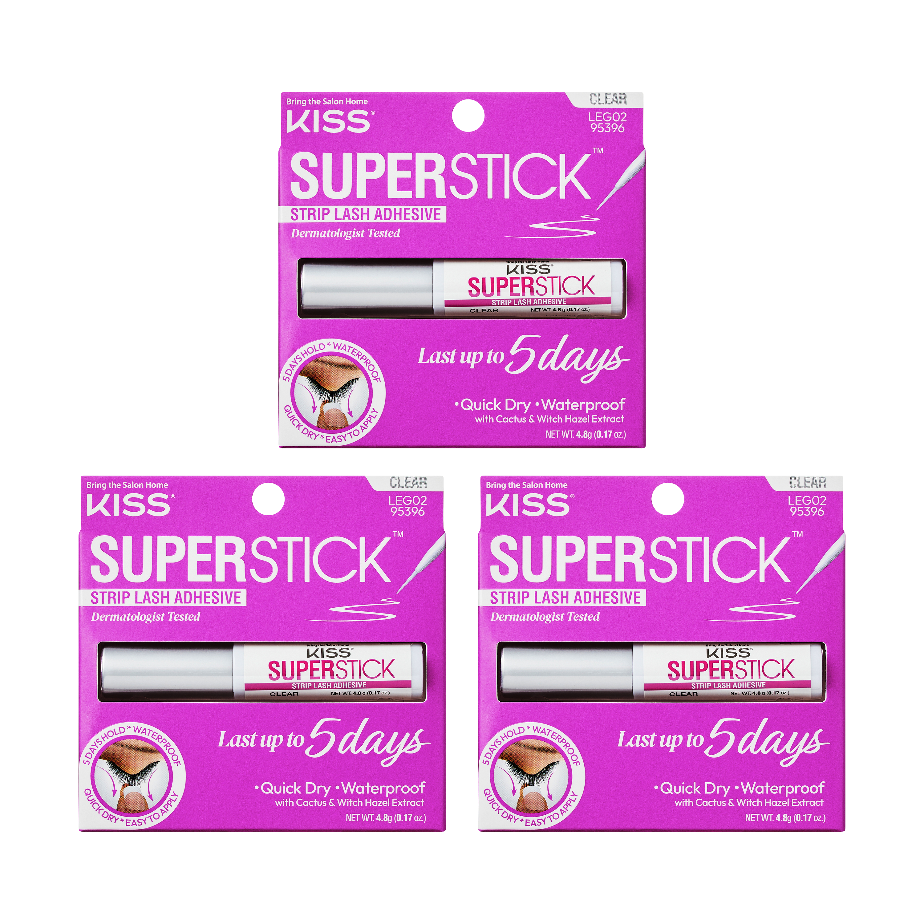 Kiss SuperStick Strip Lash Adhesive - Clear 3-Pack