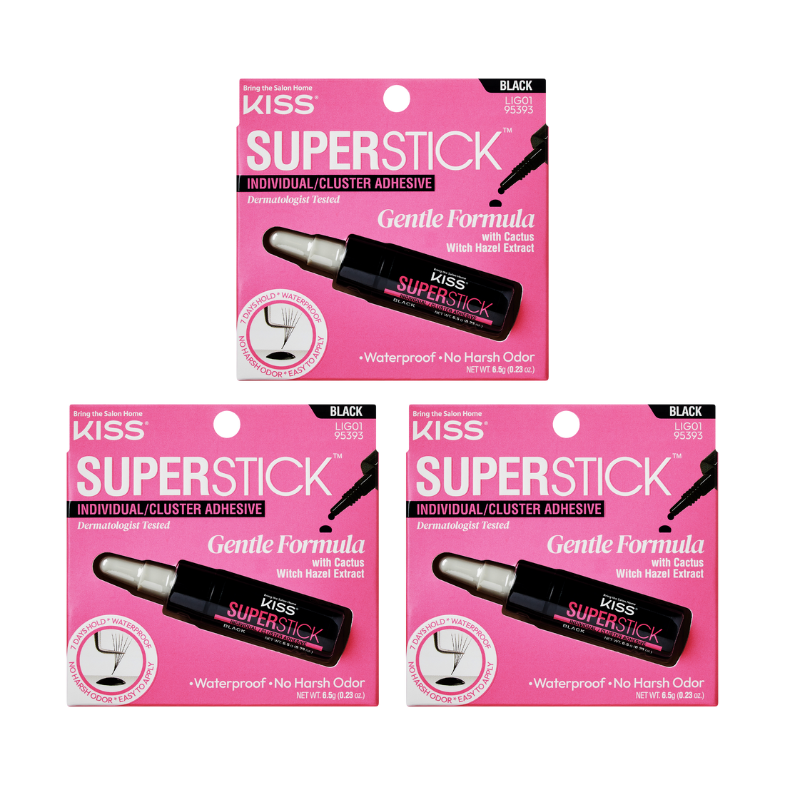 Kiss SuperStick Lash Cluster Adhesive - Black  3- Pack