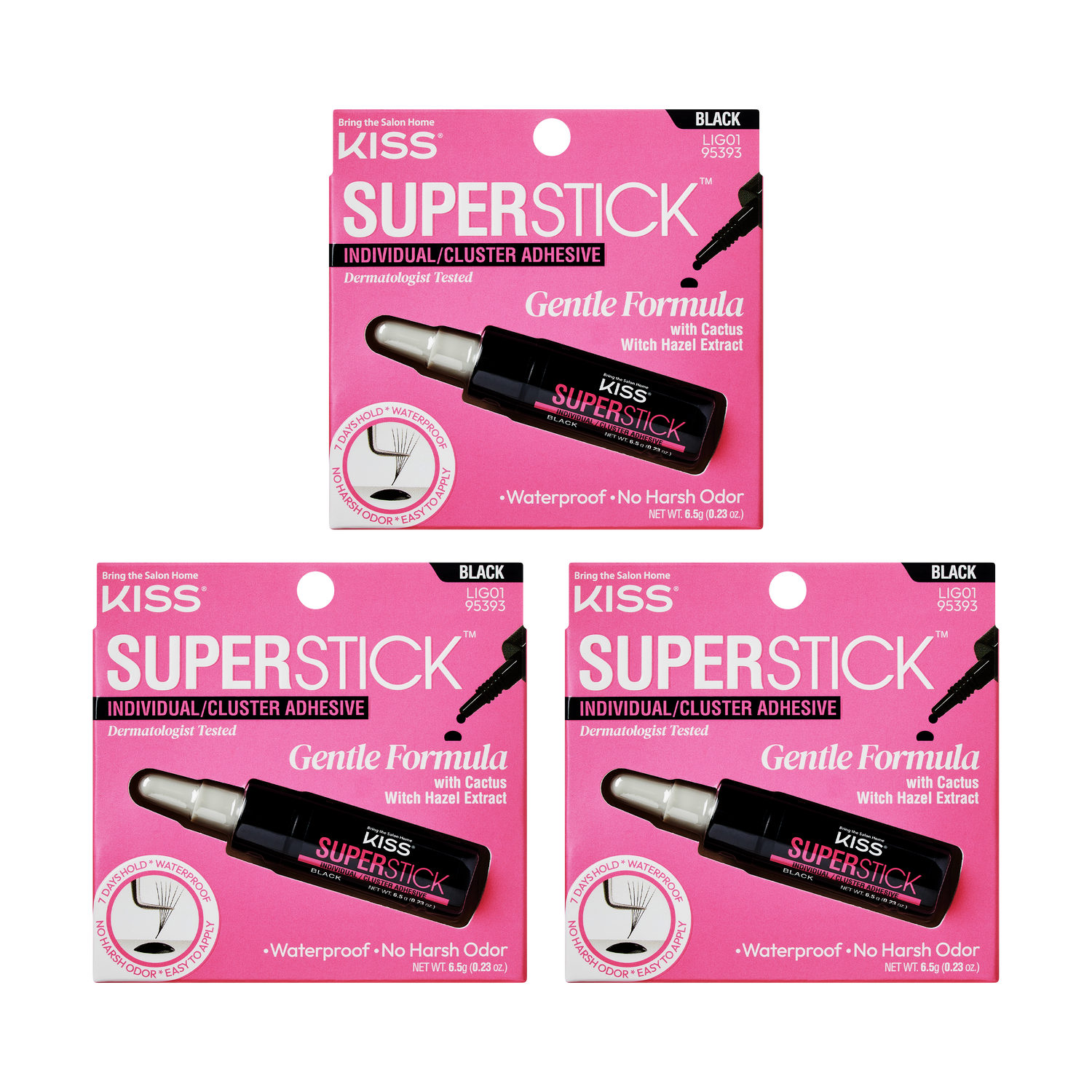 Kiss SuperStick Lash Cluster Adhesive - Black  3- Pack