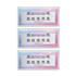 Three rectangular packages of FALSCARA Lengthening Wisps 16mm eyelash extensions, each with a blue-to-pink gradient border and the tagline \