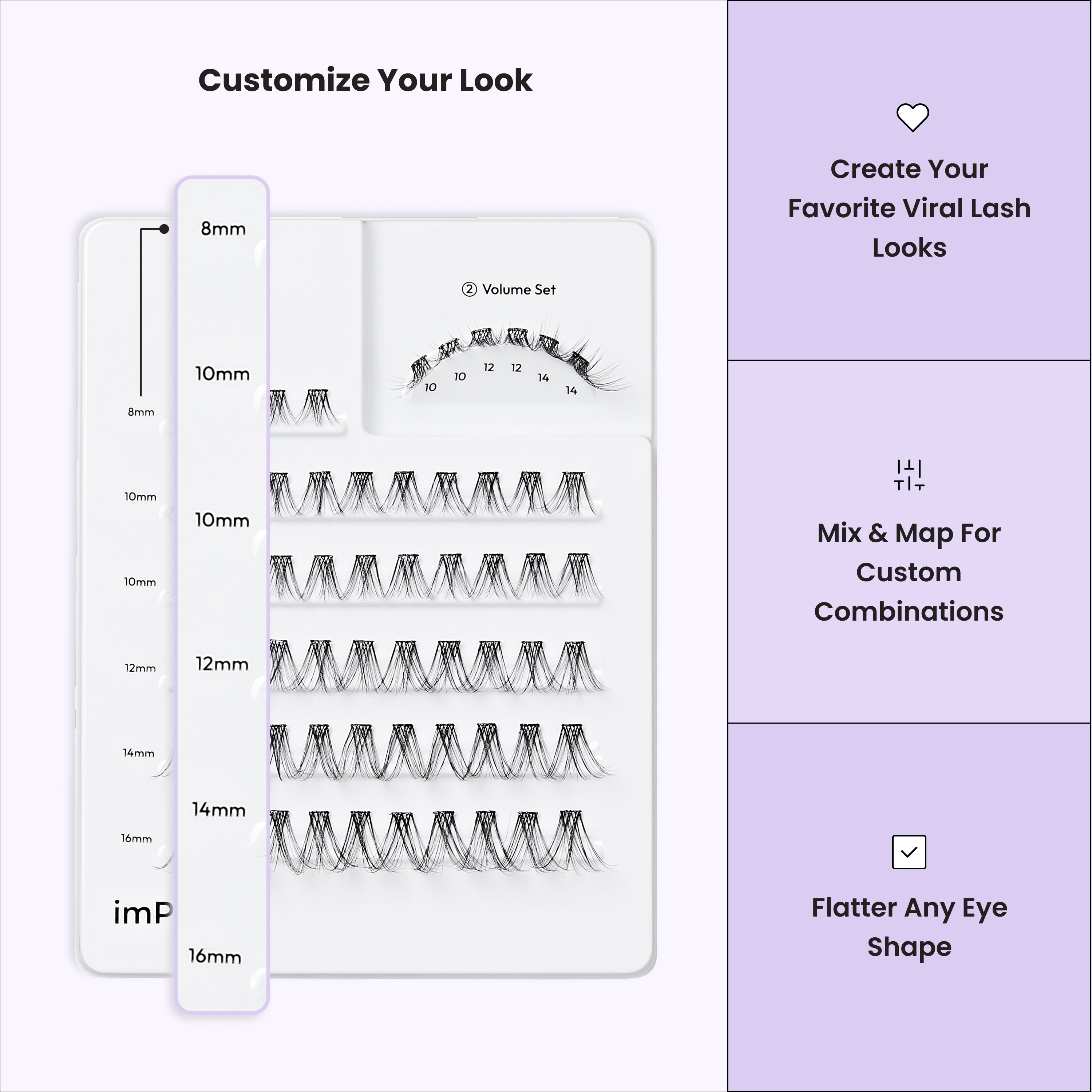 imPRESS Falsies Pre-Glued Individual Lashes Multipack- Classic Volume