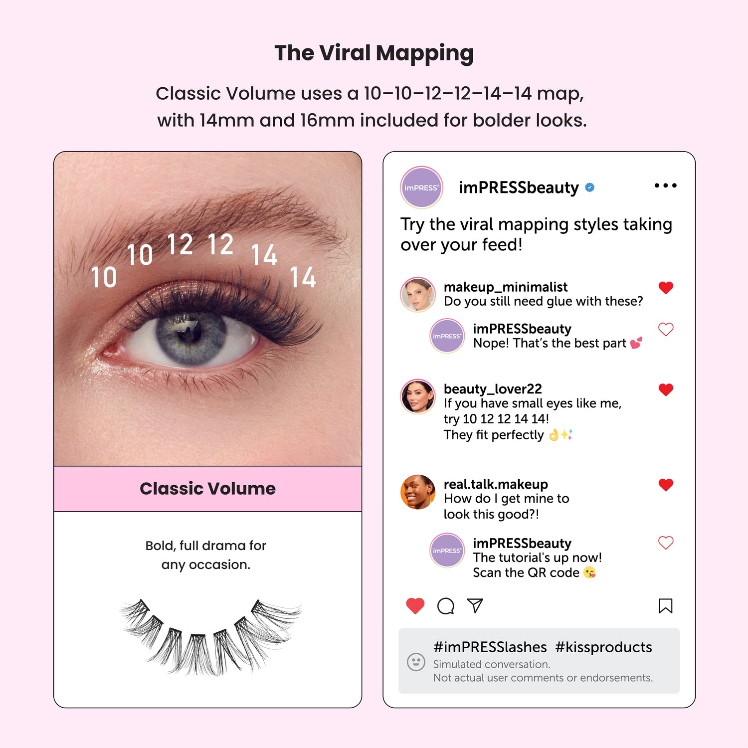 imPRESS Falsies Pre-Glued Individual Lashes Multipack- Classic Volume