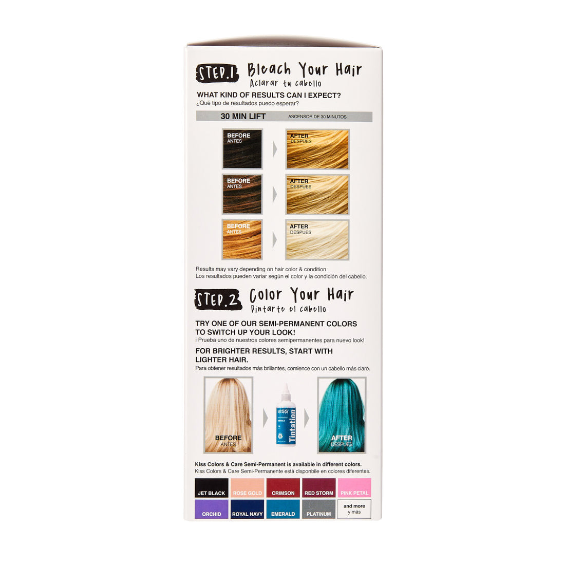 Kiss Colors & Care Maximum Strength Lift-Up Complete Bleach Toner Kit ...