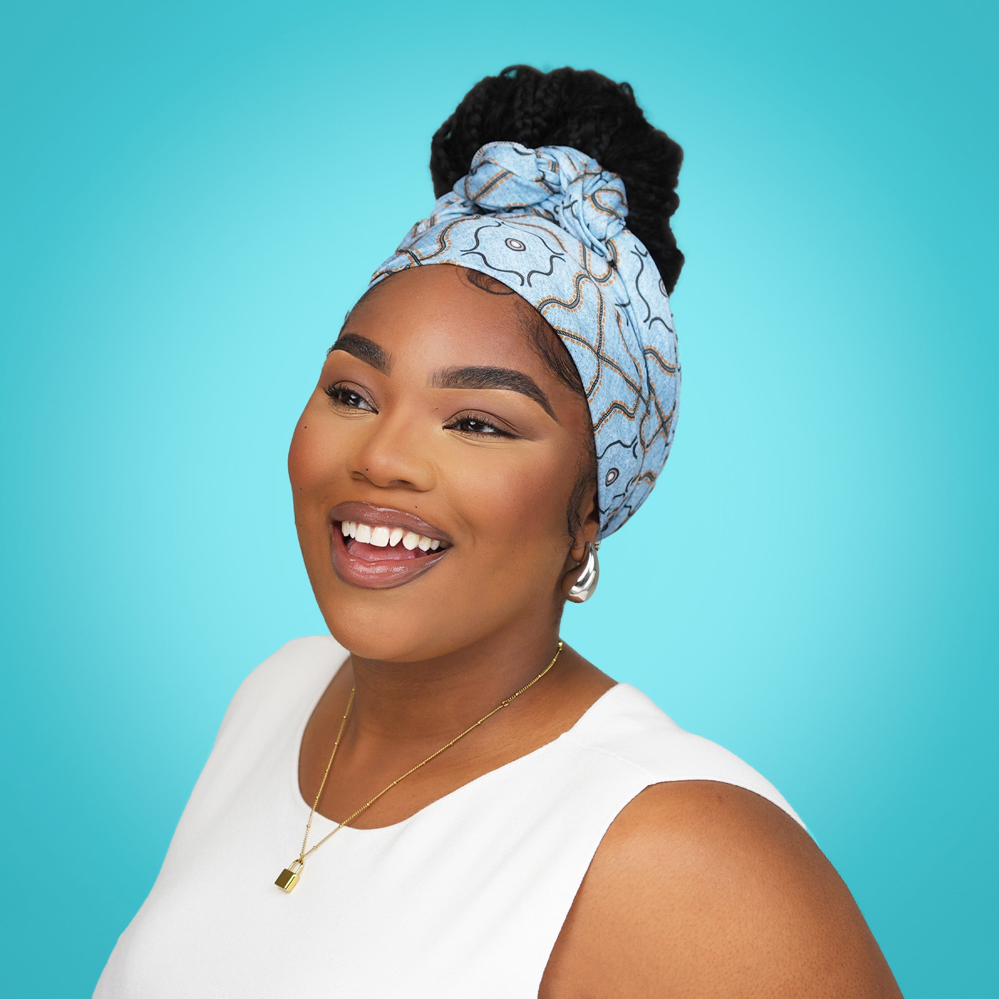 Kiss Colors &amp; Care Limited Edition BIFC Satin Wrap Scarf - Samaria Leah | Head Scarf, Hair Scarf, 60"L x 16"W, Hair Accessories