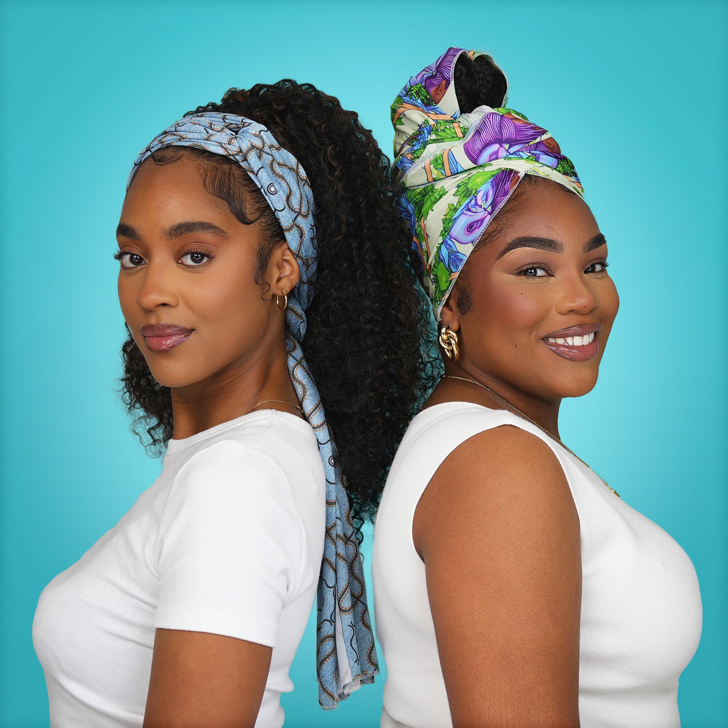 Kiss Colors &amp; Care Limited Edition BIFC Satin Wrap Scarf - Jacques Agbobly | Head Scarf, Hair Scarf, 60"L x 16"W, Hair Accessories