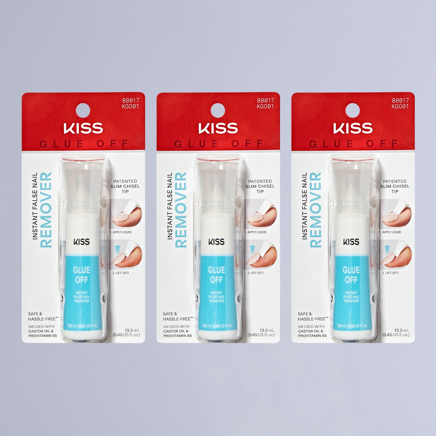 KISS Glue OFF Press On Nails Remover 3-Pack