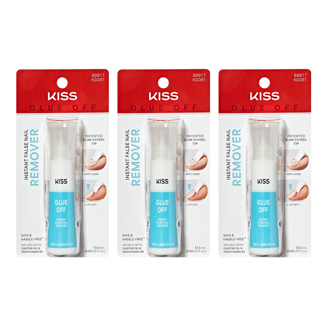 KISS Glue OFF Press On Nails Remover 3-Pack