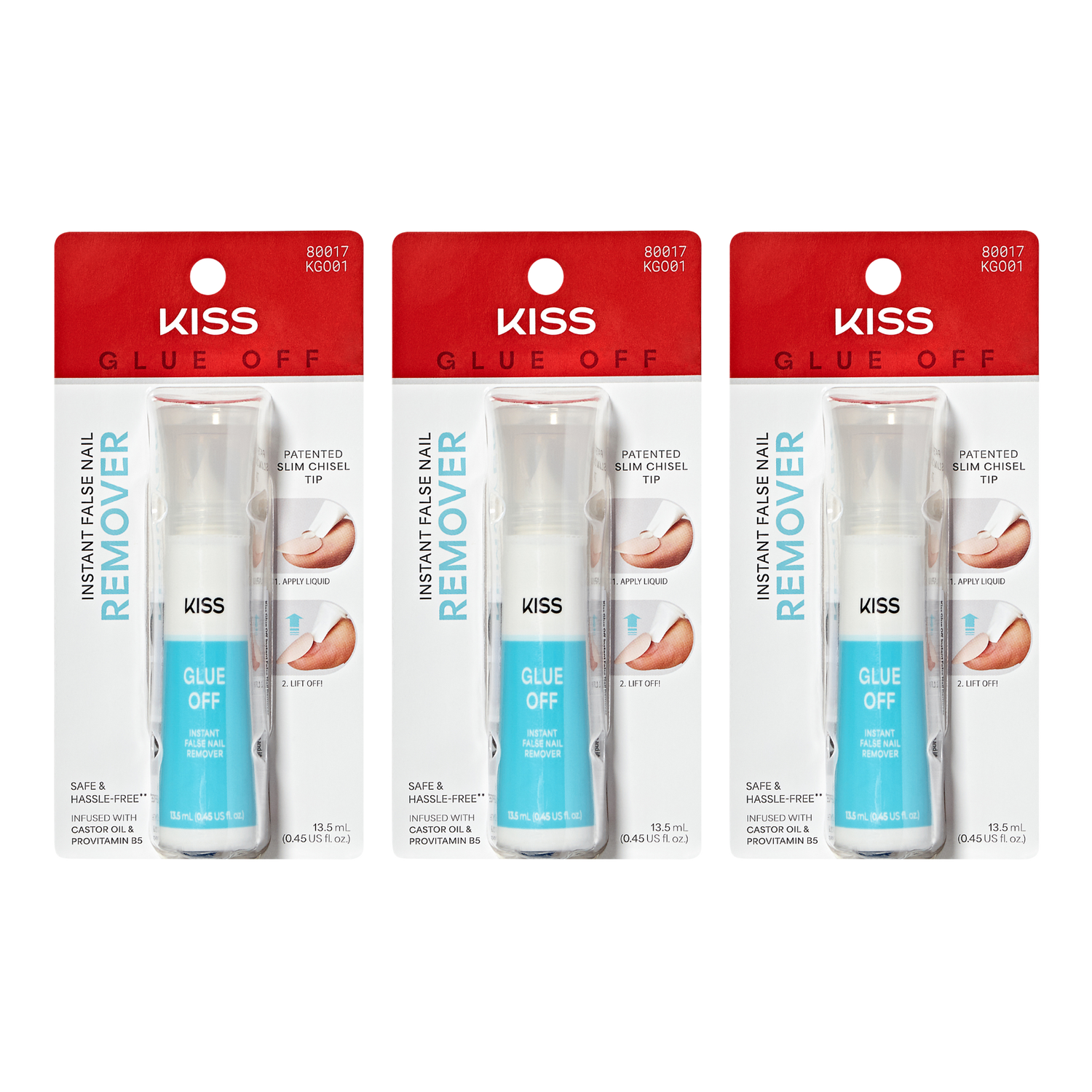 KISS Glue OFF Press On Nails Remover 3-Pack