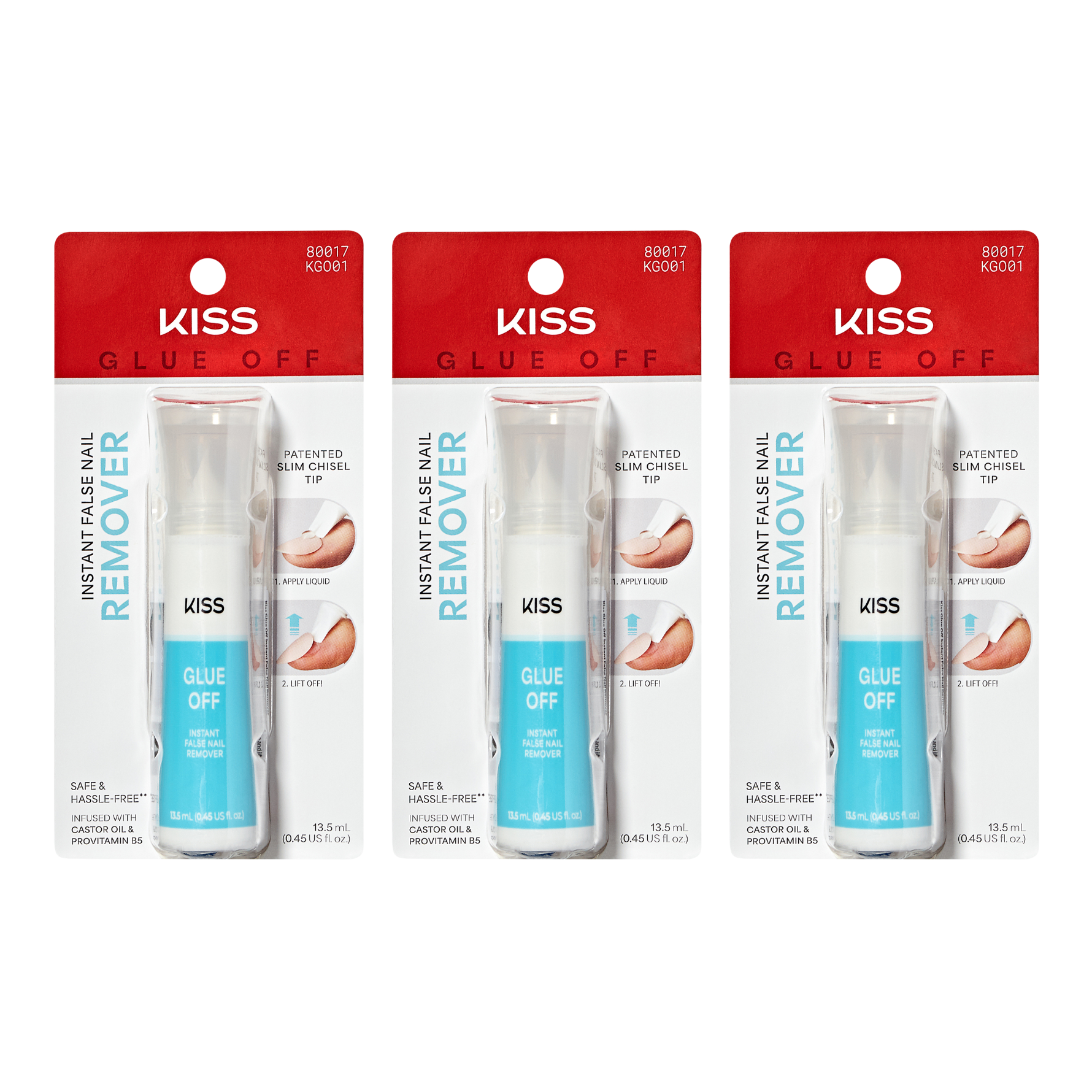 KISS Glue OFF Press On Nails Remover 3-Pack