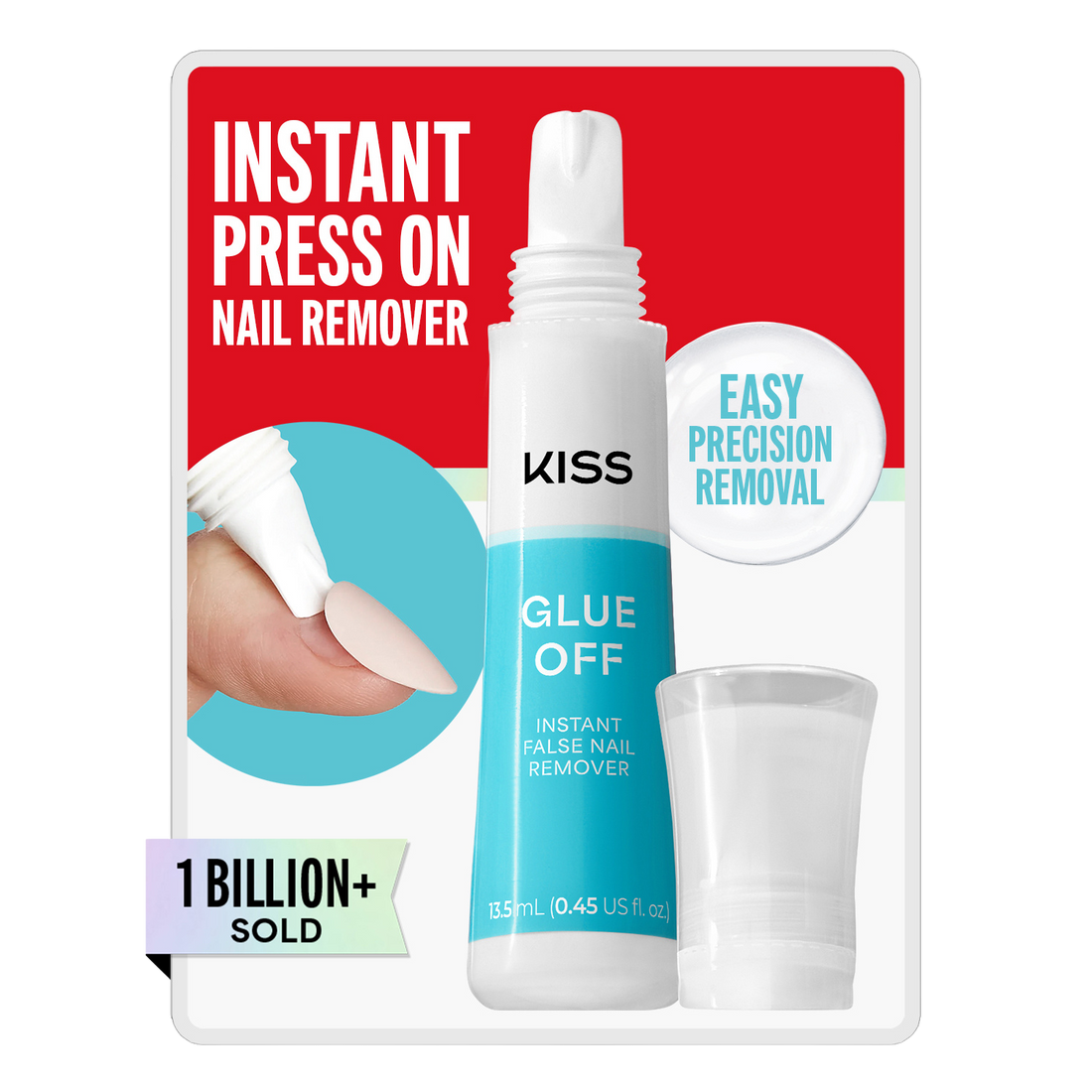 Kiss Glue OFF Press On Fake Nails Remover | No Soaking, No Damage To Natural Nails