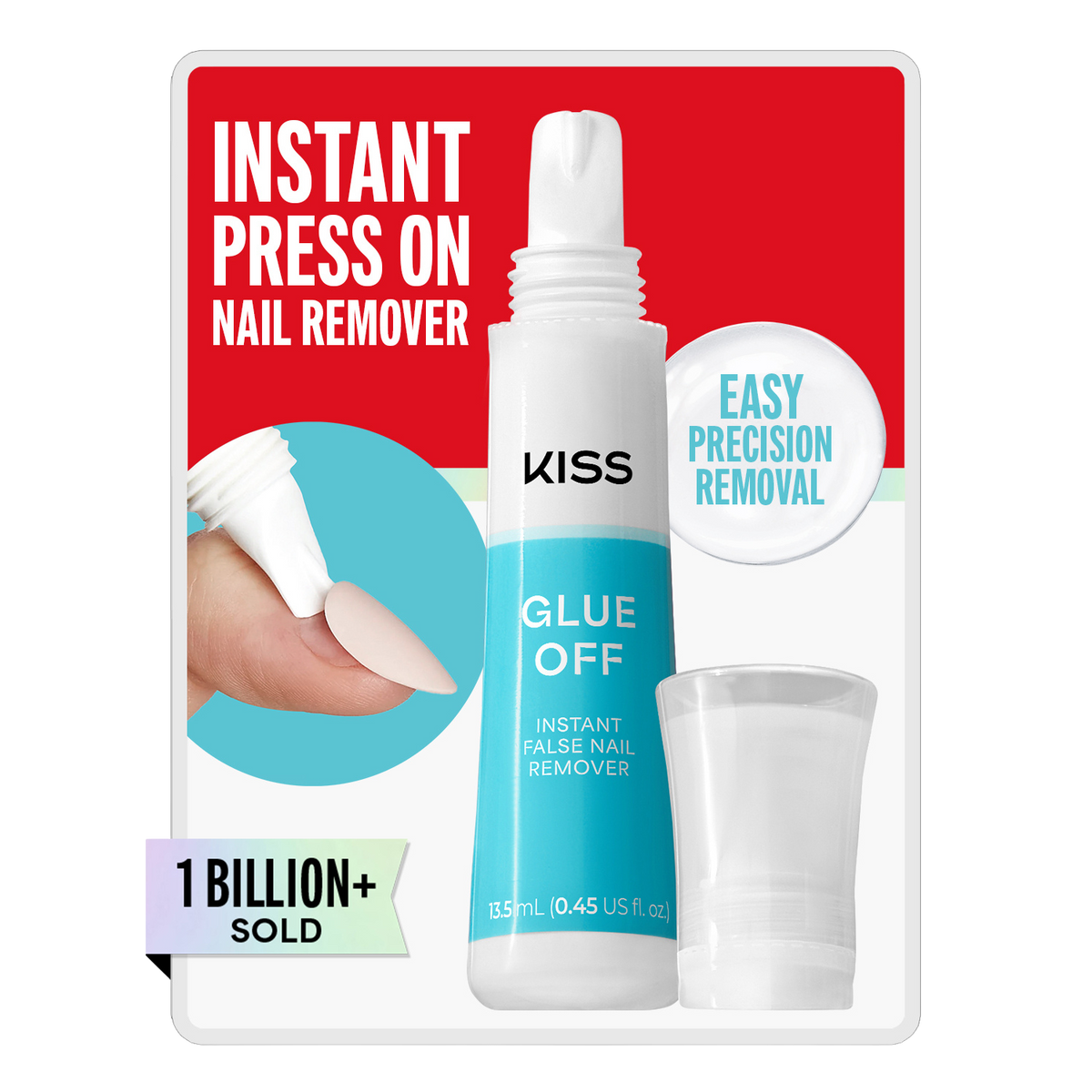 Kiss Glue OFF Press On Fake Nails Remover | No Soaking, No Damage To Natural Nails