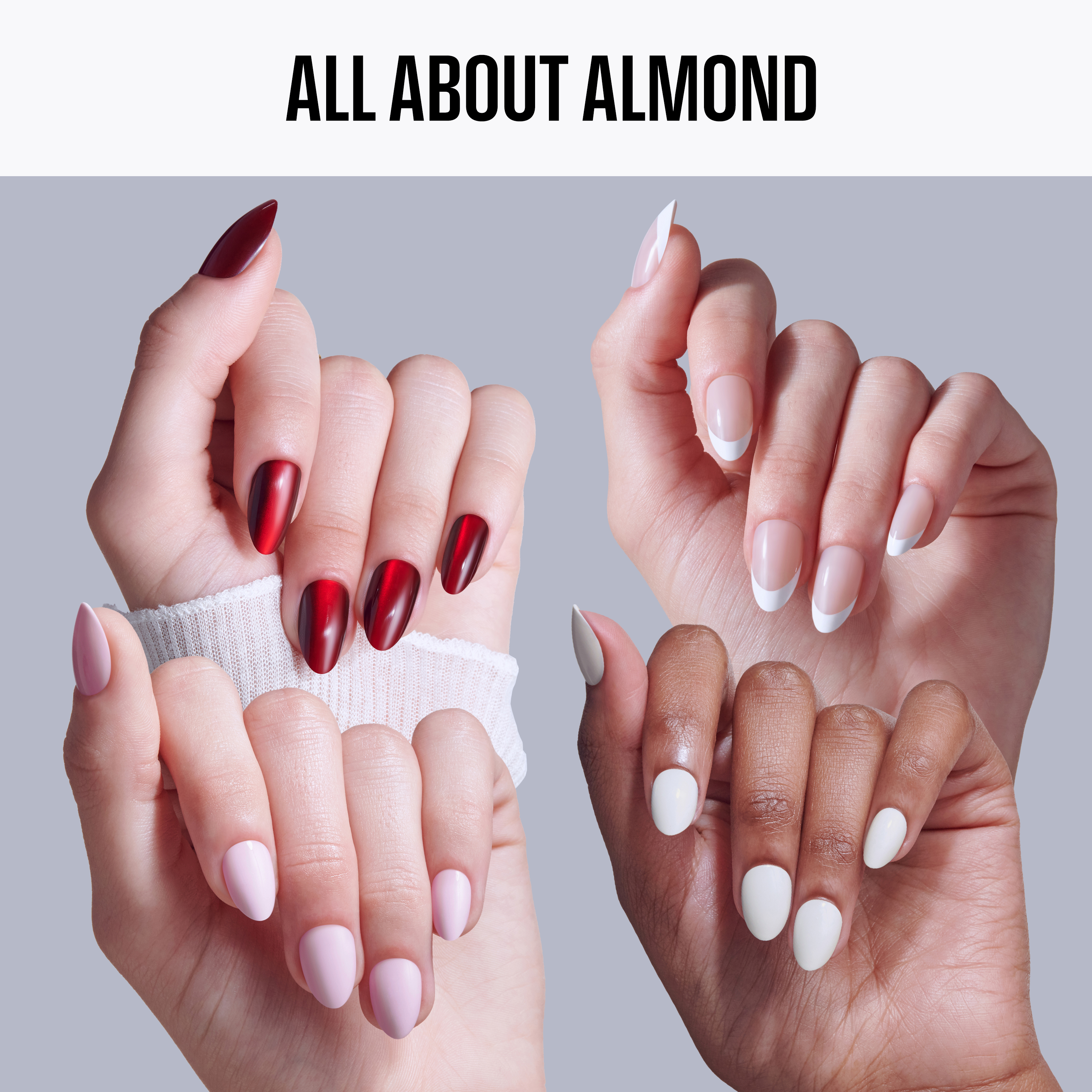 Kiss Press On Glue Nails Bundle - All About Almond