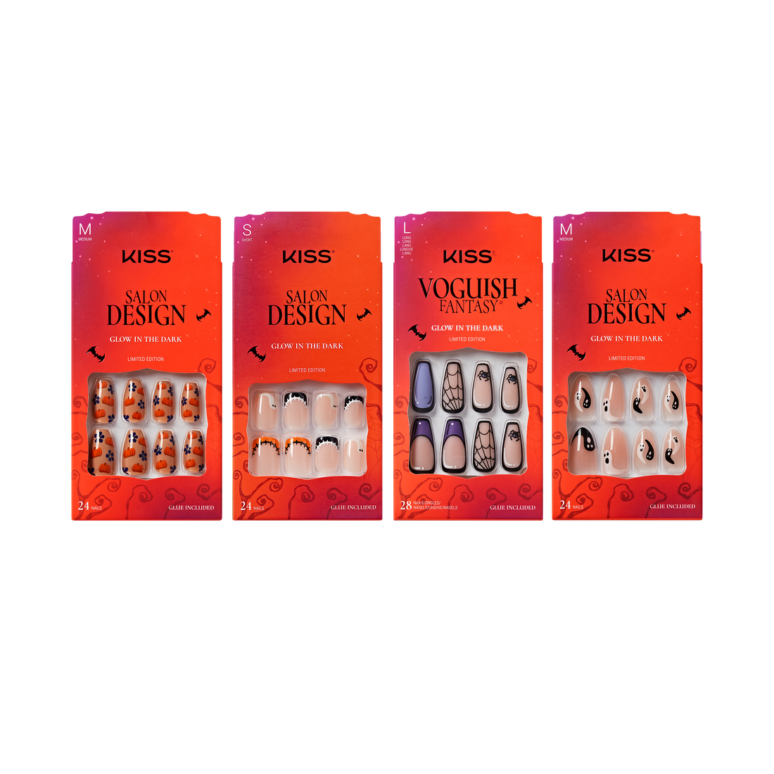 KISS Press On Glue Nails Halloween Bundle - Fright Night Favorites