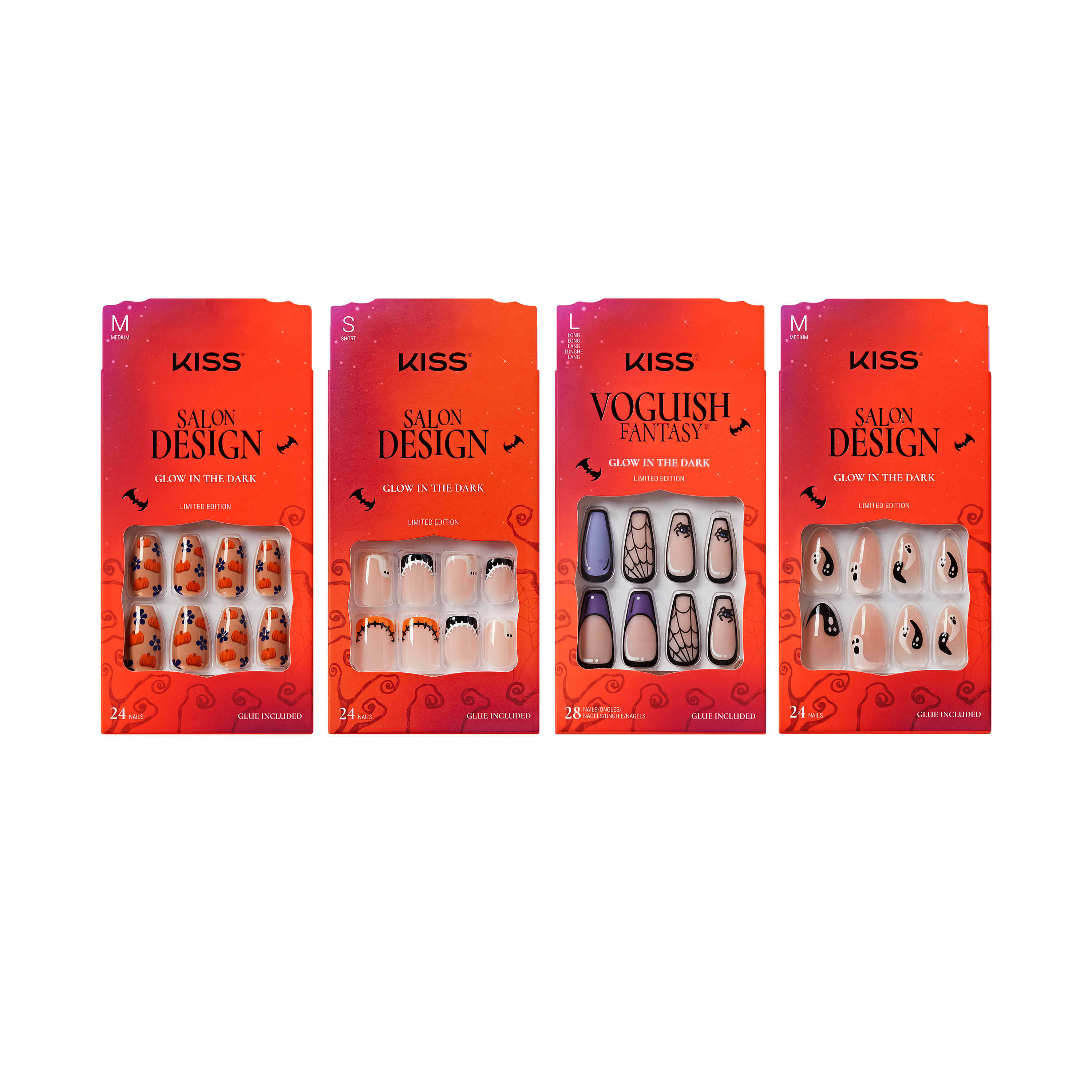 KISS Press On Glue Nails Halloween Bundle - Fright Night Favorites
