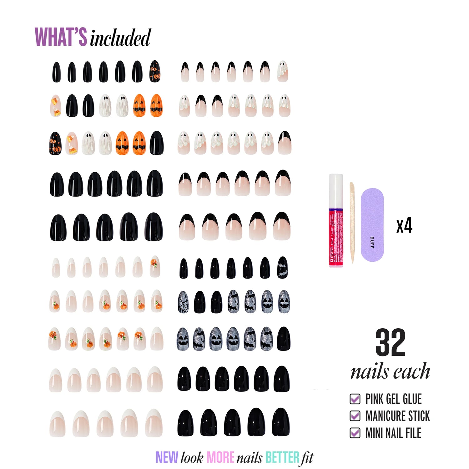 Kiss Haunt Design Press-On Fake Nails Halloween Bundle - Spellbook Staples