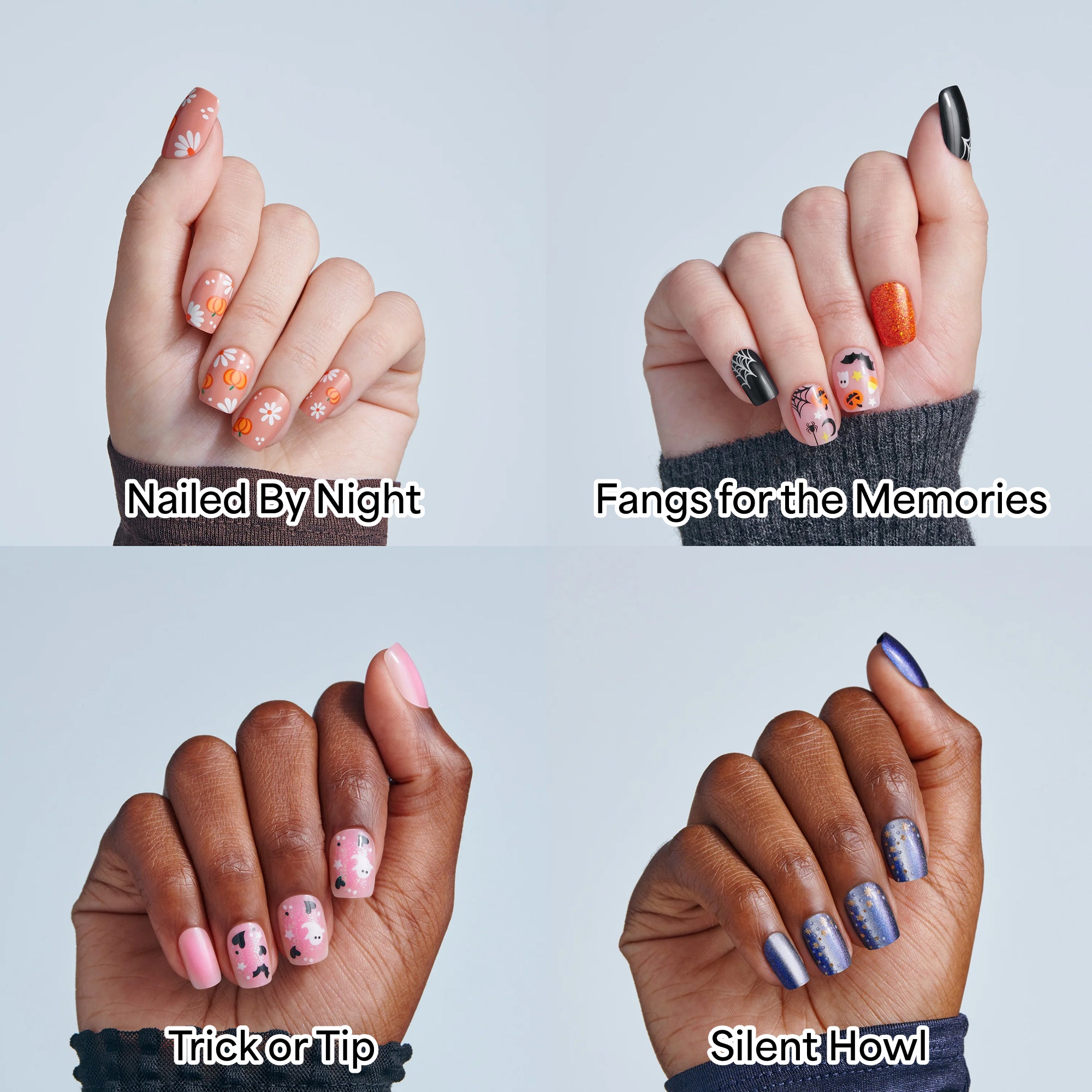Kiss Haunt Design Press-On Fake Nails Halloween Bundle - Spirited Shorts