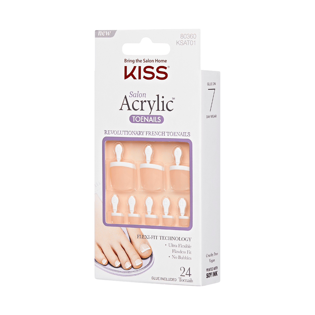 Salon Acrylic French Toenails - Walk Away