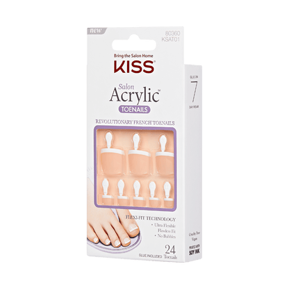 Salon Acrylic French Toenails - Walk Away